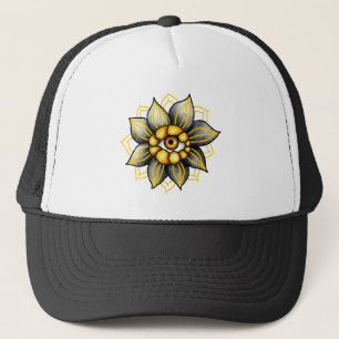 Gothic Surrealistische Bloem Oog - Donkere Cottage Trucker Pet