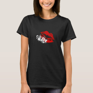 Gothic SWALK Lieverd Red Lipstick Kiss T-shirt