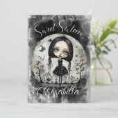 Gothic Sweet Sixteen verjaardagsfeestje uitnodigin Kaart (Staand voorkant)