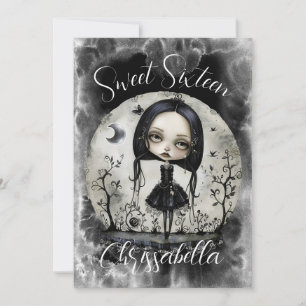 Gothic Sweet Sixteen verjaardagsfeestje uitnodigin Kaart
