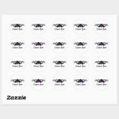 Gothic Swirl Rozen Dank jullie Stickers, Paarse Ronde Sticker (Vel)