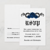 Gothic Swirl Rozen Response Card, Blue Kaart (Voorkant / Achterkant)