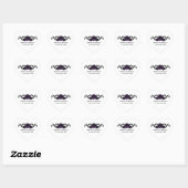 Gothic Swirl Rozen Wedding Stickers, Paars Hart Sticker (Vel)