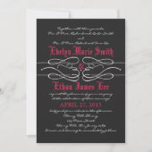 Gothic Swirl Wedding Invitation Kaart (Voorkant)