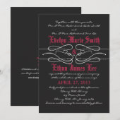 Gothic Swirl Wedding Invitation Kaart (Voorkant / Achterkant)