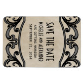 Gothic Swirls Save the Date Magnet, Grey Magneet (Horizontaal)