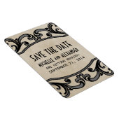 Gothic Swirls Save the Date Magnet, Grey Magneet (Rechterzijde)