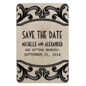 Gothic Swirls Save the Date Magnet, Grey Magneet (Verticaal)