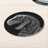 Gothic T-Rex Dinosaur Ronde Kartonnen Onderzetter (Gebogen)