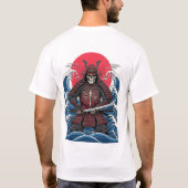 Gothic T-Shirt Samurai Skull Tattoo Design Grunge (Achterkant)