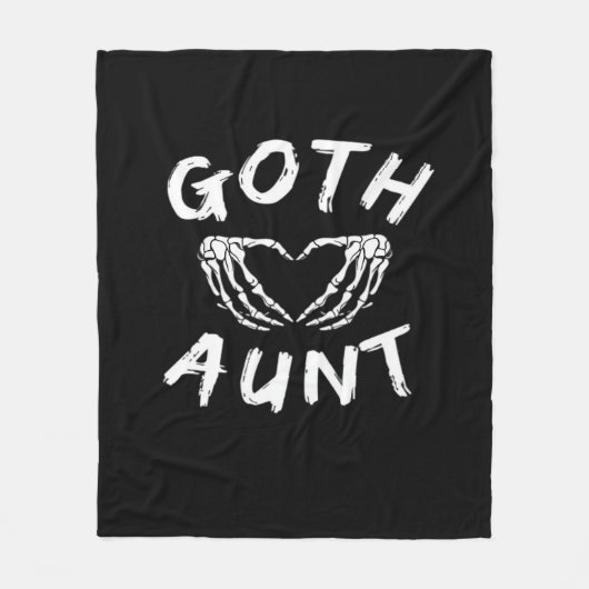 Gothic Tante Funny Emo Tante Punk Schattige Skelet Fleece Deken (Voorkant)
