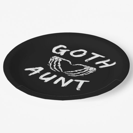 Gothic Tante Funny Emo Tante Punk Schattige Skelet Papieren Bordje (Gekanteld)