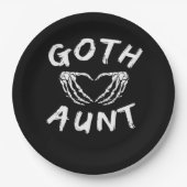 Gothic Tante Funny Emo Tante Punk Schattige Skelet Papieren Bordje (Voorkant)