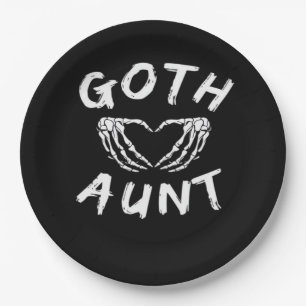 Gothic Tante Funny Emo Tante Punk Schattige Skelet Papieren Bordje