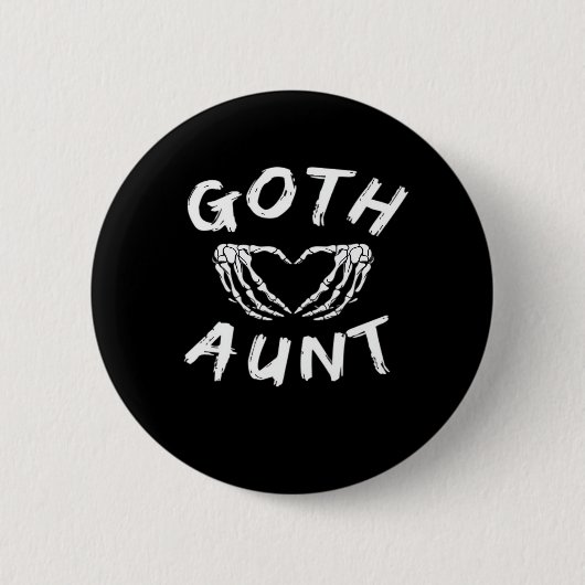 Gothic Tante Funny Emo Tante Punk Schattige Skelet Ronde Button 5,7 Cm (Voorkant)