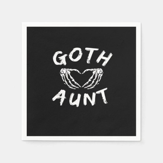 Gothic Tante Funny Emo Tante Punk Schattige Skelet Servet (Voorkant)