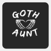 Gothic Tante Funny Emo Tante Punk Schattige Skelet Vierkante Sticker (Voorkant)