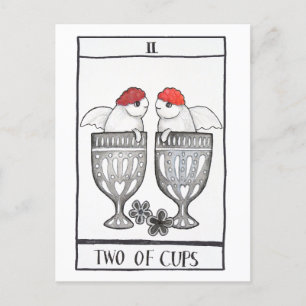 Gothic Tarot Art Cute Goldfish Two of cups Love Briefkaart