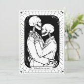 Gothic Tarot Kaart Wedding Invitation QR Code (Staand voorkant)