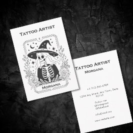 Gothic Tarot Skelet Mystieke Hemelse Bloemen Visitekaartje