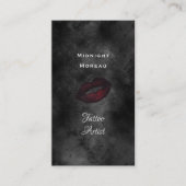 Gothic Tattoo Artiest Red Lips QR Code Visitekaartje (Voorkant)