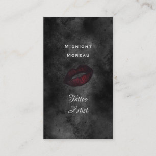 Gothic Tattoo Artiest Red Lips QR Code Visitekaartje
