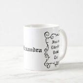 Gothic Tea Drinker Aangepaste naam Gepersonaliseer Koffiemok (Voorkant rechts)