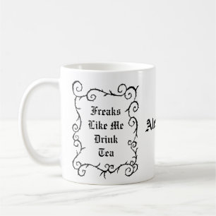 Gothic Tea Drinker Aangepaste naam Gepersonaliseer Koffiemok