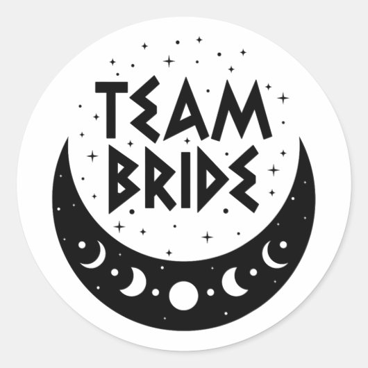 Gothic Team Bride Coven Wedding Bachelorette Party Ronde Sticker (Voorkant)