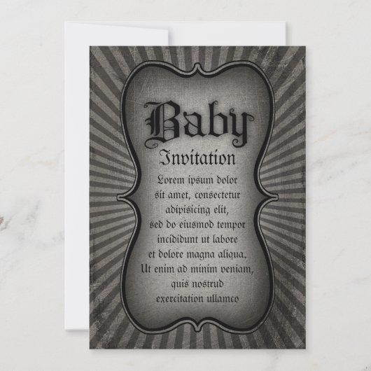 Gothic Text Baby Kaart (Voorkant)