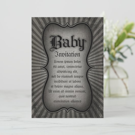 Gothic Text Baby Kaart (Staand voorkant)