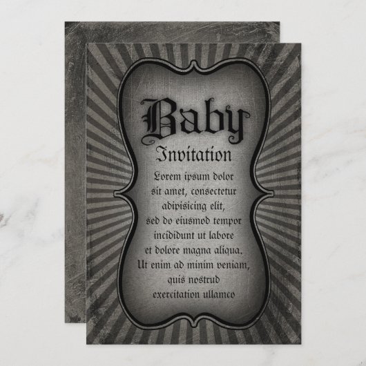 Gothic Text Baby Kaart (Voorkant / Achterkant)