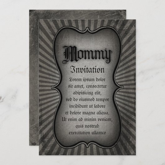 Gothic Text mama Kaart (Voorkant / Achterkant)