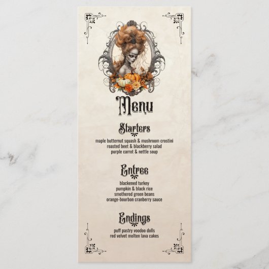 Gothic Thanksgiving Flat Menu (Voorkant)