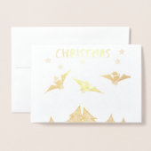 Gothic thema kerstkaart met schattige vleermuizen  folie kaarten (Voorkant met envelop)