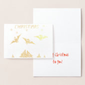 Gothic thema kerstkaart met schattige vleermuizen  folie kaarten (Display)