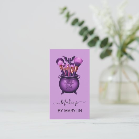 Gothic-thema make-up borstel set visitekaartje (Staand voorkant)