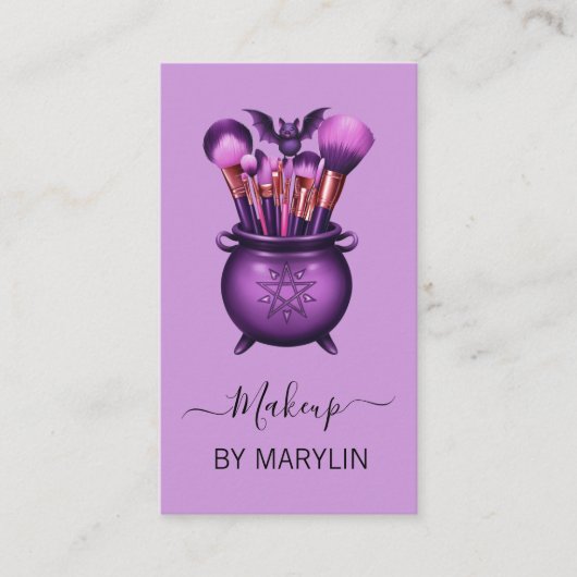 Gothic-thema make-up borstel set visitekaartje (Voorkant)