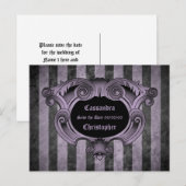 Gothic thema zwart en paarse opslaan de datum brui aankondigingskaart (Voorkant / Achterkant)