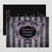 Gothic thema zwart en paarse verlovingsfeest kaart (Voorkant / Achterkant)