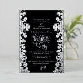 Gothic Theme Black Bachelorette Party Folie Uitnodiging (Staand Voorkant)