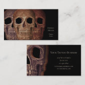 Gothic Three Skulls Sepia Brown Macabre Visitekaartje (Voorkant / Achterkant)