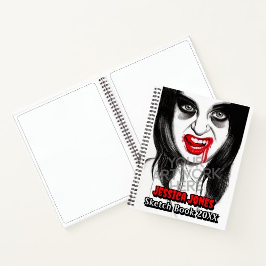 Gothic Tiener Meisje Uw Kunstwerk Naam Fotoschets Notitieboek (Binnen)