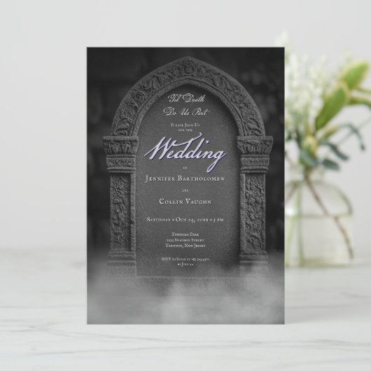 Gothic Til Death Do Us Part Een bruiloft met grafs Kaart (Staand voorkant)
