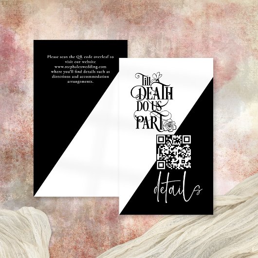 Gothic Til Death Do us Part QR Bruiloft Details Informatiekaartje