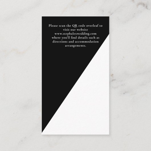 Gothic Til Death Do us Part QR Bruiloft Details Informatiekaartje (Achterkant)