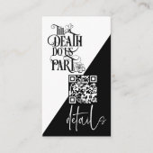 Gothic Til Death Do us Part QR Bruiloft Details Informatiekaartje (Voorkant)