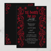 Gothic Til Death Engagement Party Kaart (Voorkant / Achterkant)