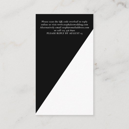 Gothic Til Death Us Do Part QR Bruiloft Zwart RSVP Informatiekaartje (Achterkant)