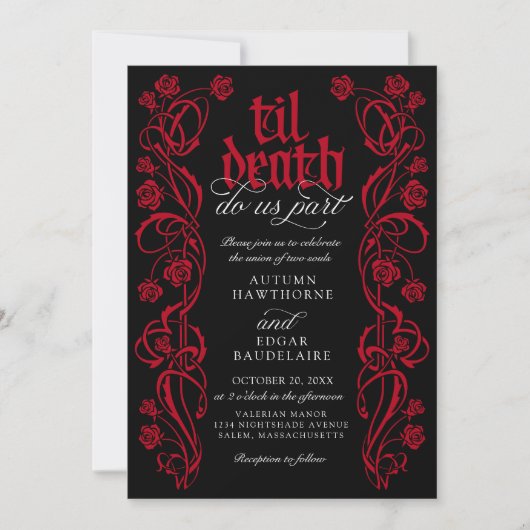 Gothic Til Death Wedding Kaart (Voorkant)